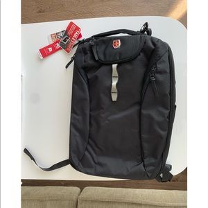 NWT Swissgear 2913 Hybrid Briefcase Backpack - Black